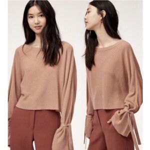 ARITZIA WILFRED Wool Sweater with Tie-up Sleeves size M